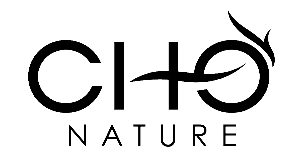 CHO Nature logo with stylized letter O featuring a leaf design.